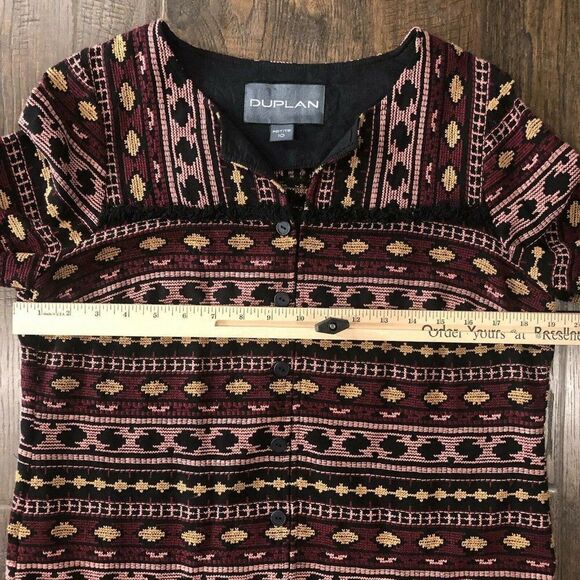 Duplan Women’s Size 10P Lightweight Jacket Embroidered Aztec Art to Wear Tribal - Picture 4 of 12